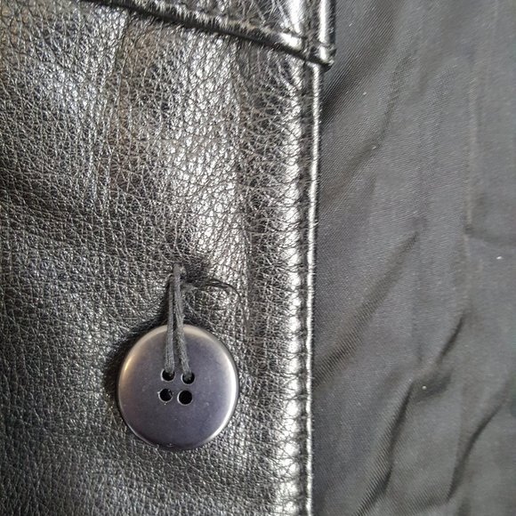 VINTAGE Men's LEATHER DUSTER TRENCH COAT Sz 2XL 54" Long Lined - Picture 5 of 7